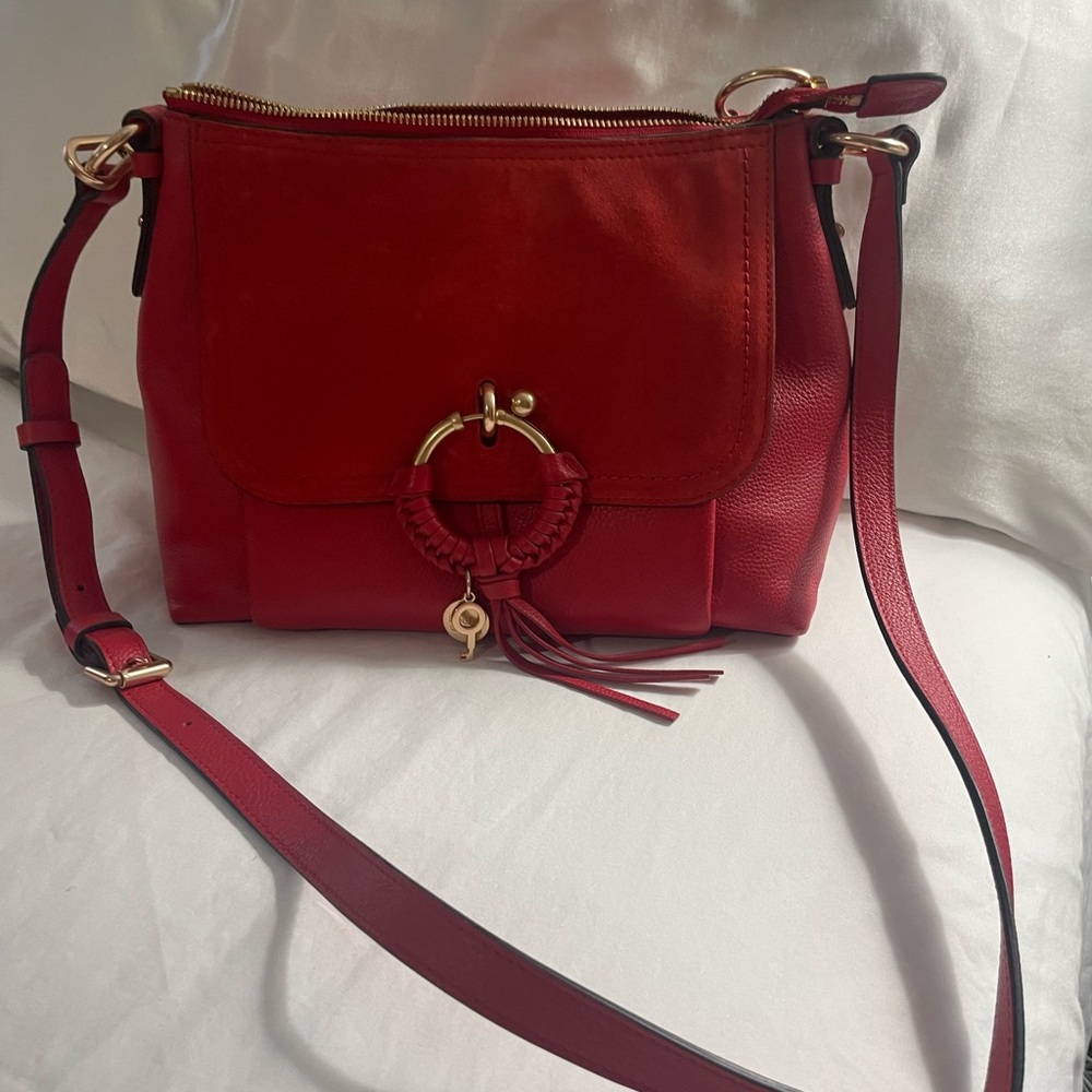 See by Chloe Red Leather Shoulder Bag